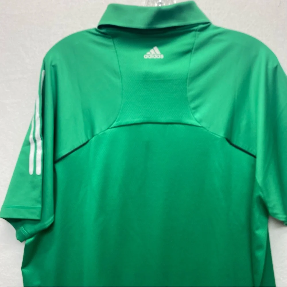 Adidas Clima Cool Mens Large Green White Golf Polo Faldo Golf Institute Marriott